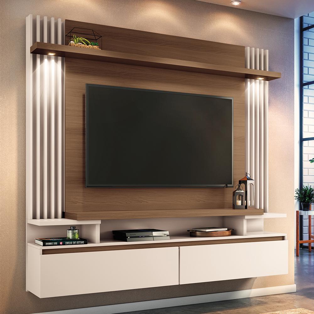 Home Suspenso Cosmo Castanho/Off White para TV até 55” - HB Móveis