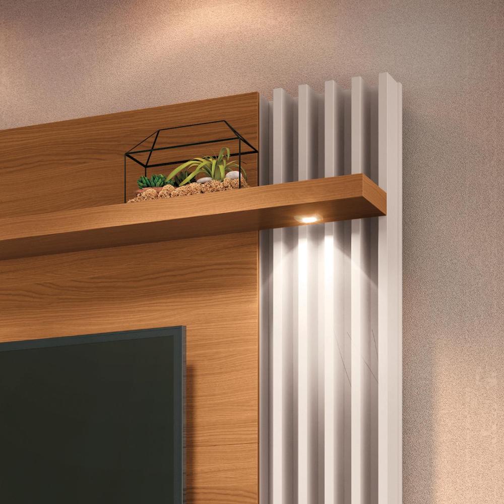 Home Suspenso Cosmo Cinamomo/Off White para TV até 55” - HB Móveis
