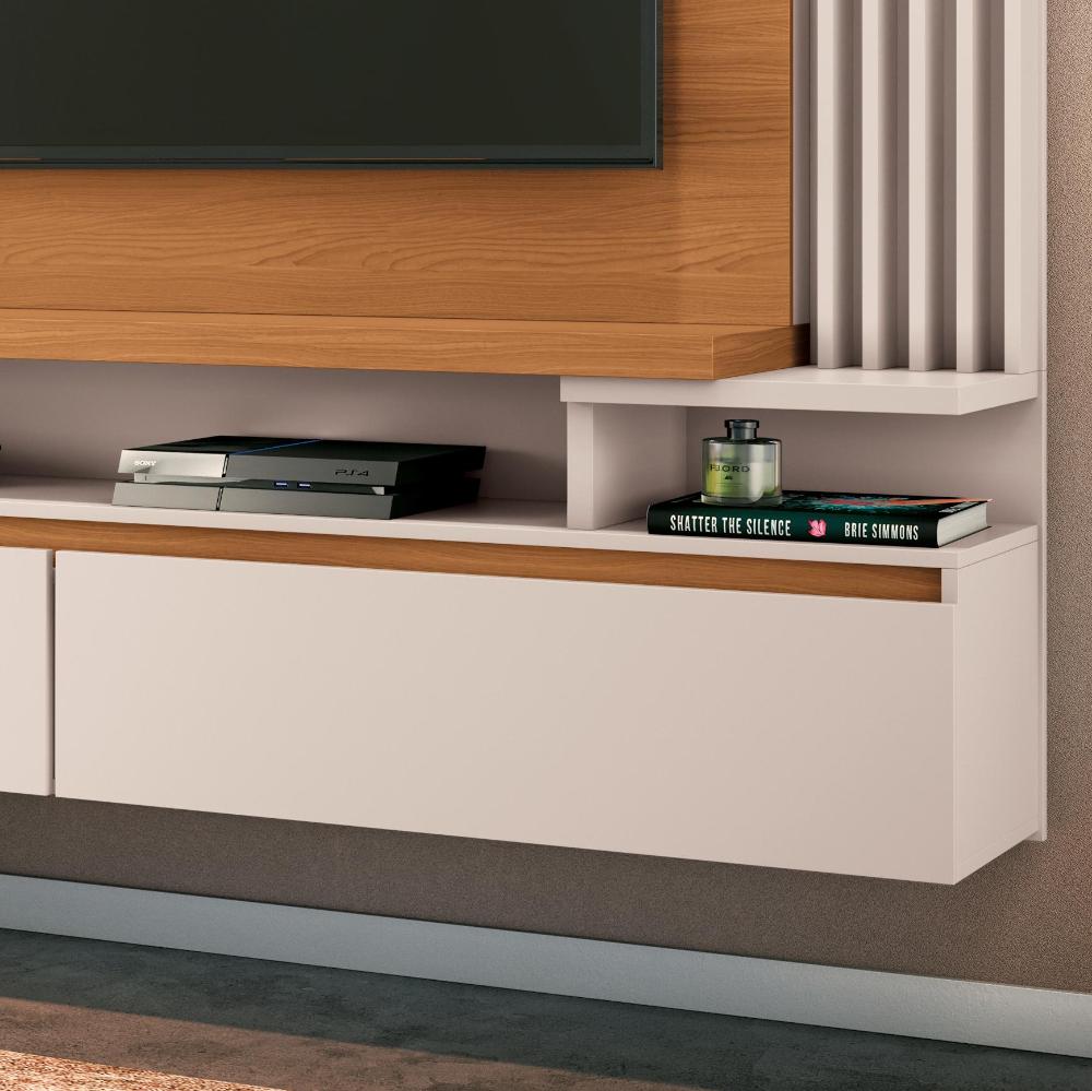 Home Suspenso Cosmo Cinamomo/Off White para TV até 55” - HB Móveis