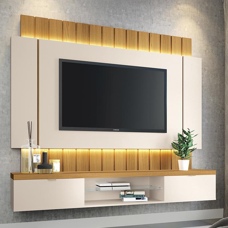 Home Suspenso Illusion 1.8 Off White/Cinamomo para TV até 55” - HB Móveis