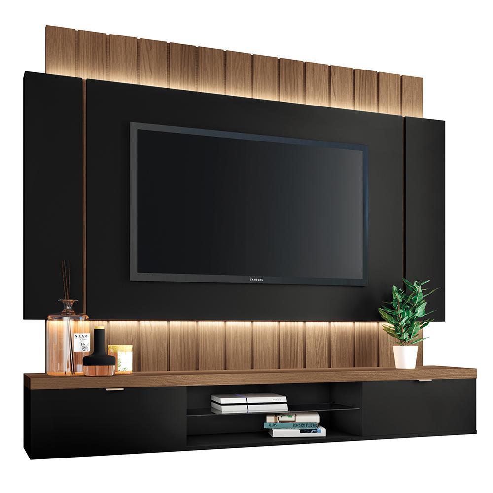 Home Suspenso Illusion 1.8 Preto/Castanho para TV até 55” - HB Móveis