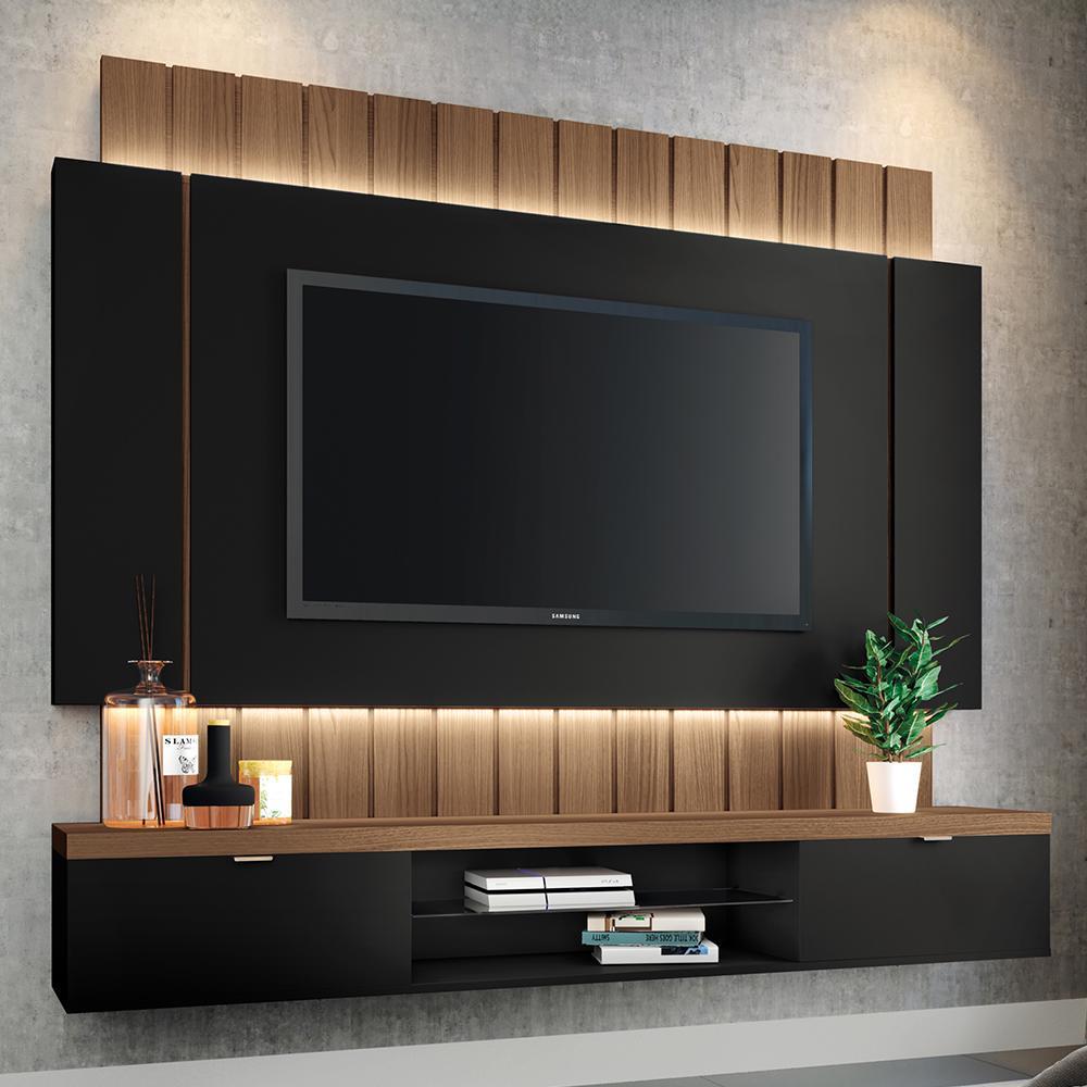 Home Suspenso Illusion 1.8 Preto/Castanho para TV até 55” - HB Móveis