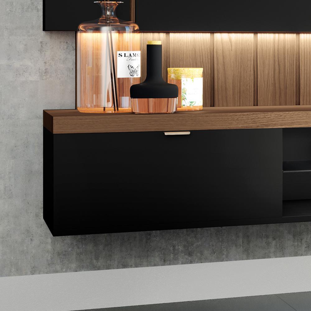 Home Suspenso Illusion 1.8 Preto/Castanho para TV até 55” - HB Móveis
