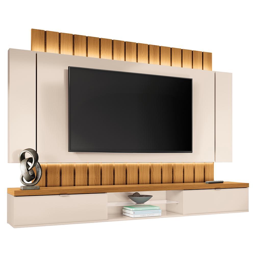 Home Suspenso Illusion 2.2 Off White/Cinamomo para TV até 70” - HB Móveis