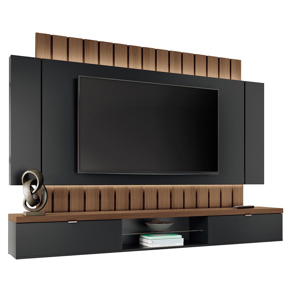Home Suspenso Illusion 2.2 Preto/Castanho para TV até 70” - HB Móveis