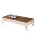 Mesa de Centro Cadenza com Pés em Aço Off White/Castanho