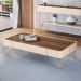 Mesa de Centro Cadenza com Pés em Aço Off White/Castanho