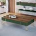 Mesa de Centro Cadenza com Pés em Aço Verde Pistache/Castanho