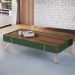 Mesa de Centro Cadenza com Pés em Aço em MDP/MDF Verde Pistache/Castanho G26 - Hb Móveis