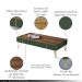 Mesa de Centro Cadenza com Pés em Aço em MDP/MDF Verde Pistache/Castanho G26 - Hb Móveis
