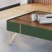 Mesa de Centro Cadenza com Pés em Aço em MDP/MDF Verde Pistache/Castanho G26 - Hb Móveis