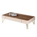 Mesa de Centro Decorativa Cadenza Pés de Aço MDP/MDF Off White/Castanho G26 - HB Móveis