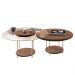 Mesa de Centro Para Sala Pés Metálicos Kit 2 Sky Castanho - HB Móveis
