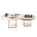 Mesa de Centro Para Sala Pés Metálicos Kit 2 Sky Off White - HB Móveis