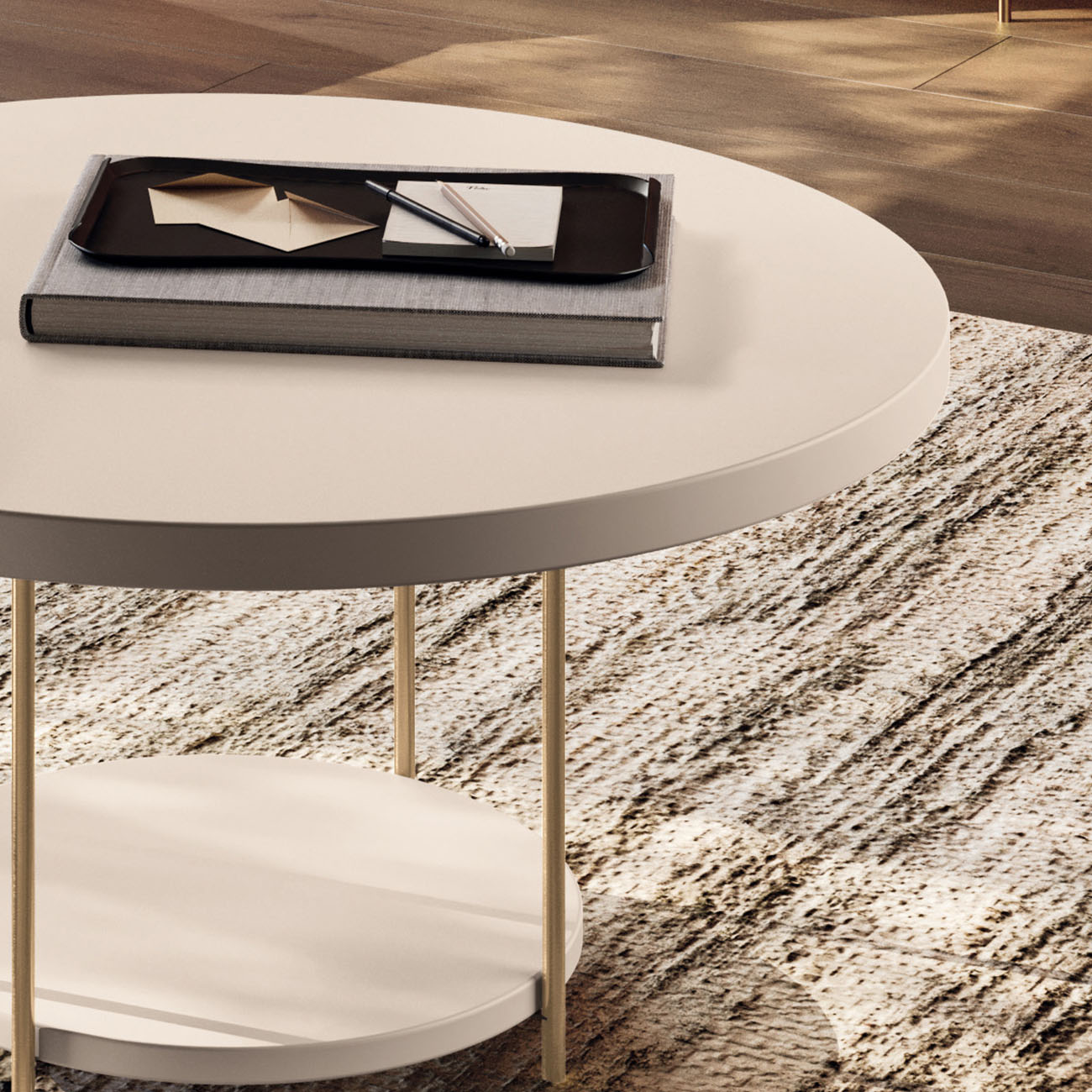Mesa de Centro Para Sala Pés Metálicos Kit 2 Sky Off White - HB Móveis