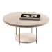 Mesa de Centro Redonda MDF Pés Metálicos Sky Off White - HB Móveis