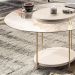 Mesa de Centro Sky Sala de Estar com Tampo em Vidro Pés em Aço Off White G26 - Hb Móveis
