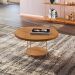 Mesa de Centro Sky com Pés em Aço e Tampo de MDF Cinamomo