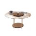 Mesa de Centro Sky para Sala de Estar com Tampo em Vidro e Pés em Aço Castanho G26 - Hb Móveis