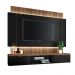 Painel Home Suspenso 1.8 para TV até 55" com Fita LED MDP/MDF Illusion Preto/Castanho G26 - HB Móveis