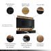 Painel Home Suspenso 1.8 para TV até 55" com Fita LED MDP/MDF Illusion Preto/Castanho G26 - HB Móveis