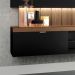 Painel Home Suspenso 1.8 para TV até 55" com Fita LED MDP/MDF Illusion Preto/Castanho G26 - HB Móveis