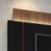Painel Home Suspenso 1.8 para TV até 55" com Fita LED MDP/MDF Illusion Preto/Castanho G26 - HB Móveis