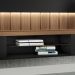 Painel Home Suspenso 1.8 para TV até 55" com Fita LED MDP/MDF Illusion Preto/Castanho G26 - HB Móveis