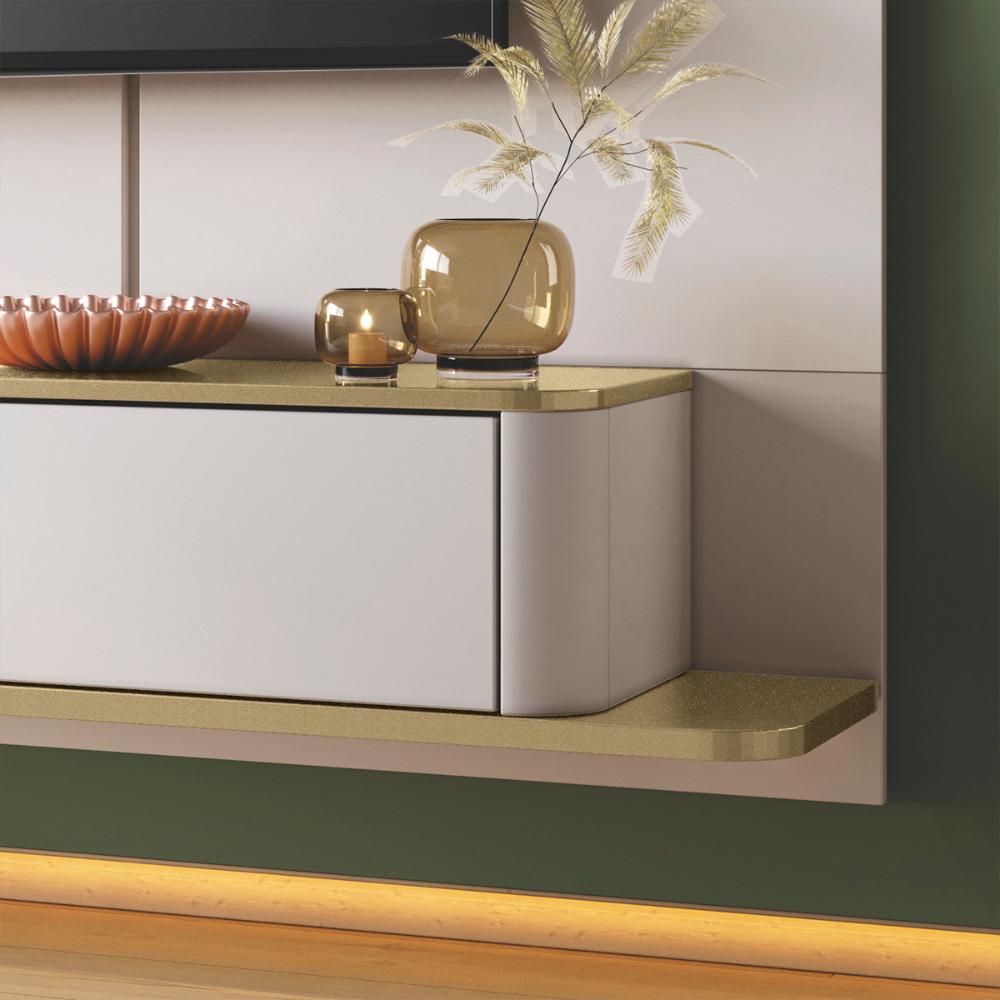 Painel Home Suspenso Galax TV até 70" Polegadas Off White/Campanhe