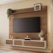 Painel Home Suspenso Max TV até 70" Polegadas com 3 Portas Castanho/Off White