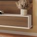 Painel Home Suspenso Max TV até 70" Polegadas com 3 Portas Castanho/Off White
