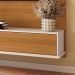 Painel Home Suspenso Max TV até 70" Polegadas com 3 Portas Cinamomo/Off White