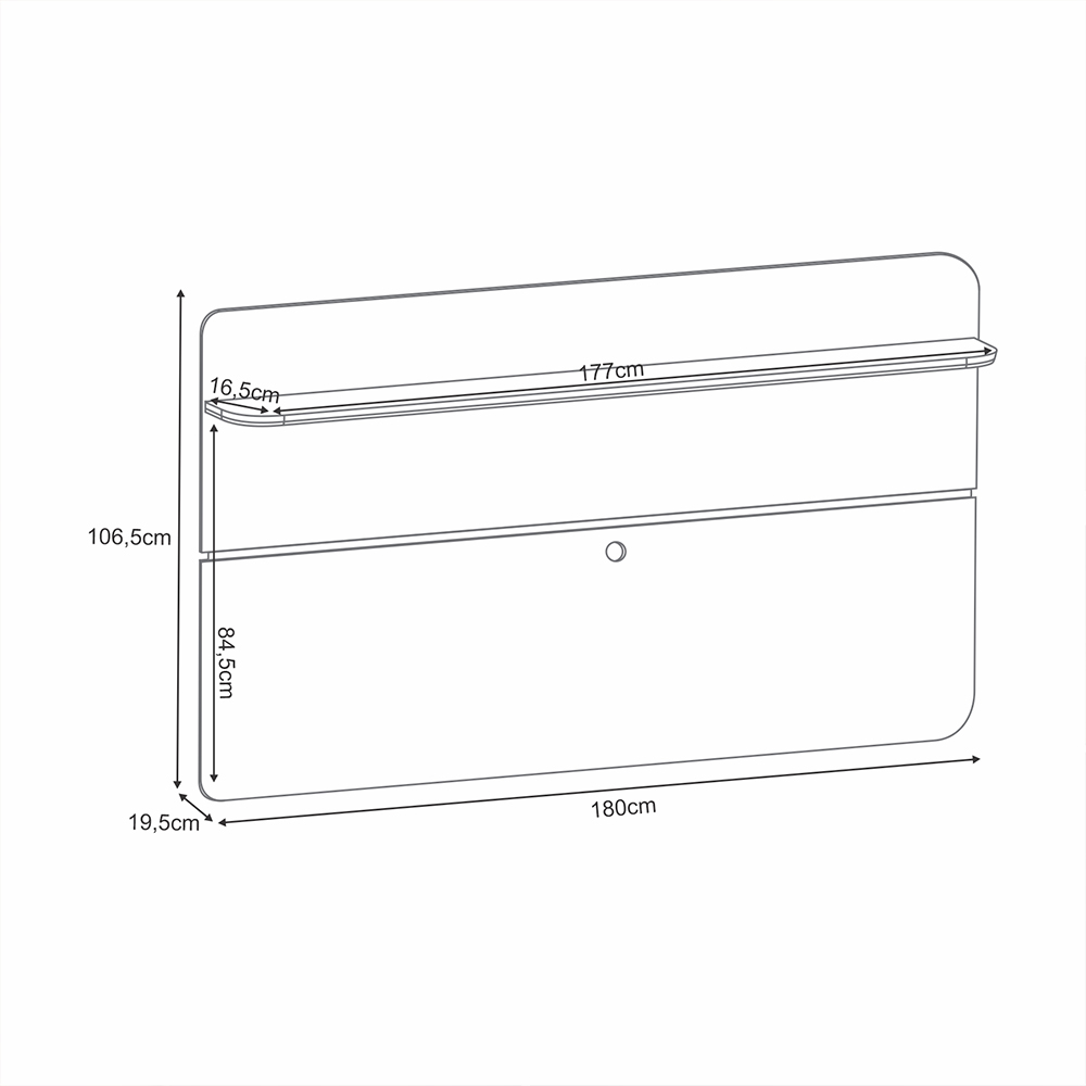 Painel Suspenso Curv 1.8 TV até 70 Polegadas Sala Estar Castanho/OffWhite G26 - Hb Móveis