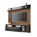 Painel Suspenso Decorativo Self Ripado para TV até 55 Polegadas Castanho/Preto G26 - HB Móveis