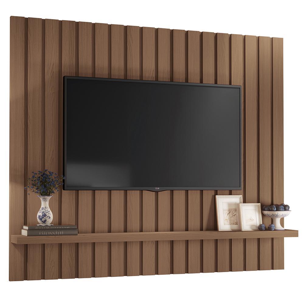 Painel Suspenso Link 1.6 Ripado Castanho para TV até 60" - HB Móveis