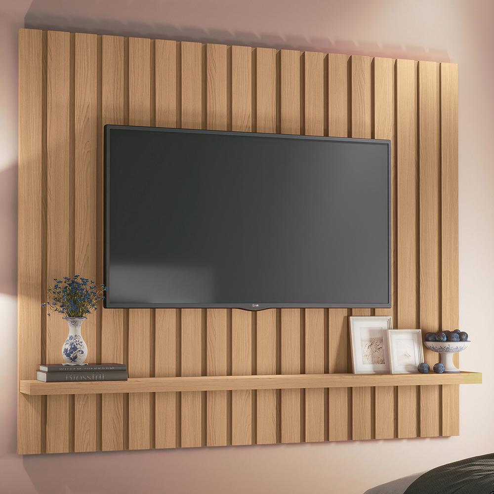Painel Suspenso Link 1.6 Ripado Freijó para TV até 60" - HB Móveis