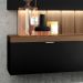 Painel TV 55 Pol 180cm Bancada Suspensa Illusion Preto/Castanho - HB Móveis