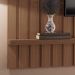Painel TV 70 Pol 200cm Suspenso Ripado Link Castanho - HB Móveis