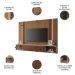 Painel TV 85 Pol 219cm Bancada Suspensa Empire Off/Castanho - HB Móveis