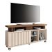 Rack Bancada Briz 1.3 Off White/Castanho para TV até 50” - HB Móveis