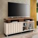 Rack Bancada Briz 1.3 Off White/Castanho para TV até 50” - HB Móveis