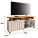 Rack Bancada Briz 1.3 Off White/Cinamomo para TV até 50” - HB Móveis