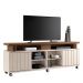 Rack Bancada Briz 1.8 Off White/Castanho para TV até 70” - HB Móveis