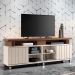 Rack Bancada Briz 1.8 Off White/Castanho para TV até 70” - HB Móveis