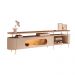 Rack Bancada Ária com Led Prateleira Vidro TV Até 85 Polegadas Off White/Castanho G26 - HB Móveis