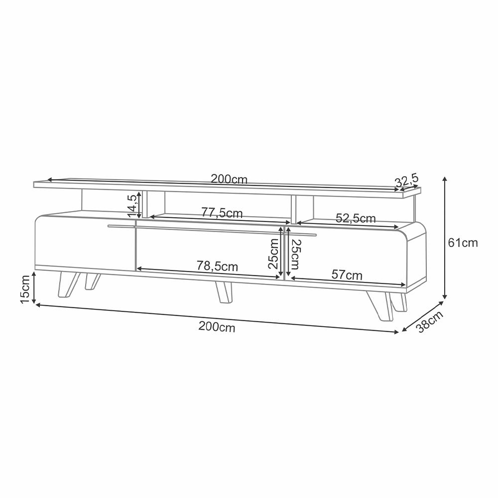 Rack Bancada Essenza Para TV até 70" Polegadas Off White/Castanho