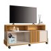 Rack Bancada Graci 1.3 TV até 50" Polegadas com Rodizios Cinamomo/Off White