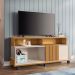 Rack Bancada Graci 1.3 TV até 50" Polegadas com Rodizios Cinamomo/Off White