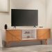 Rack Bancada Lift 1.6 Off White/Cinamomo para TV até 60" - HB Móveis