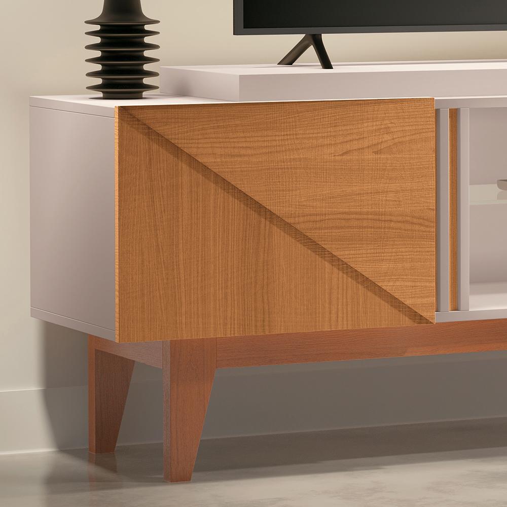 Rack Bancada Lift 1.6 Off White/Cinamomo para TV até 60" - HB Móveis